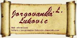 Jorgovanka Luković vizit kartica